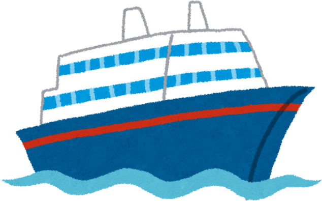 Illustration of a Luxury Cruise Ship at Sea